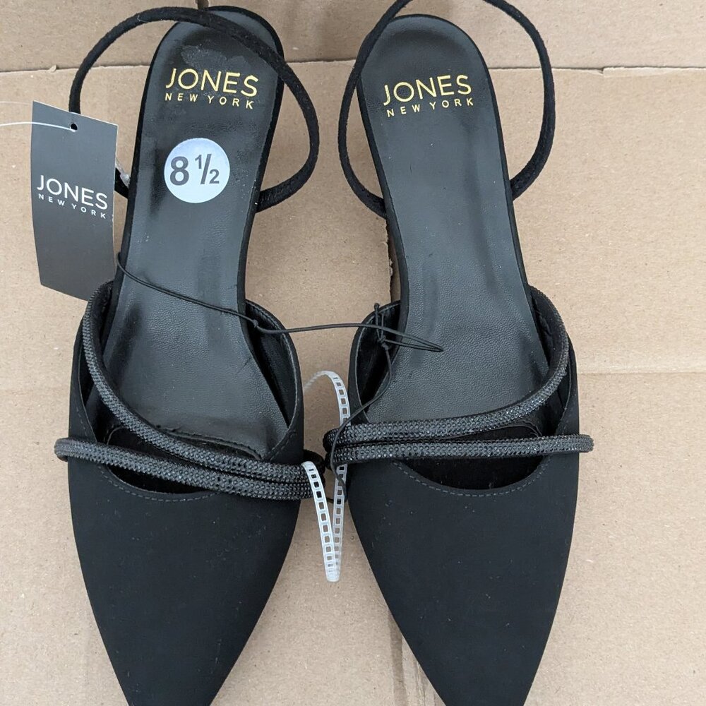 Jones New York Black Charra Shoes Heels with  Detailing Size 8.5 New